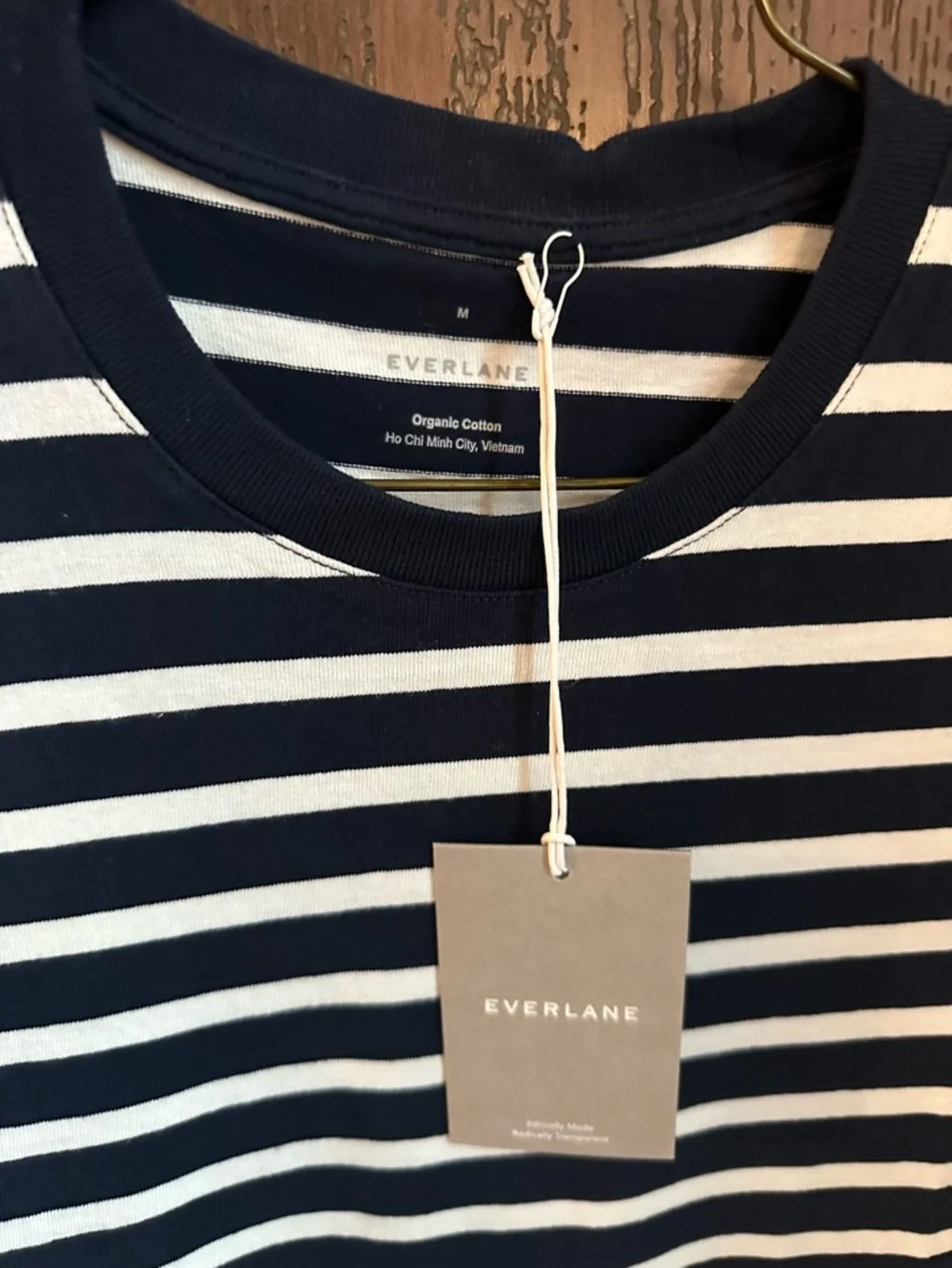 Everlane Navy and White Striped Short Sleeve Tee - Picture 2 of 4